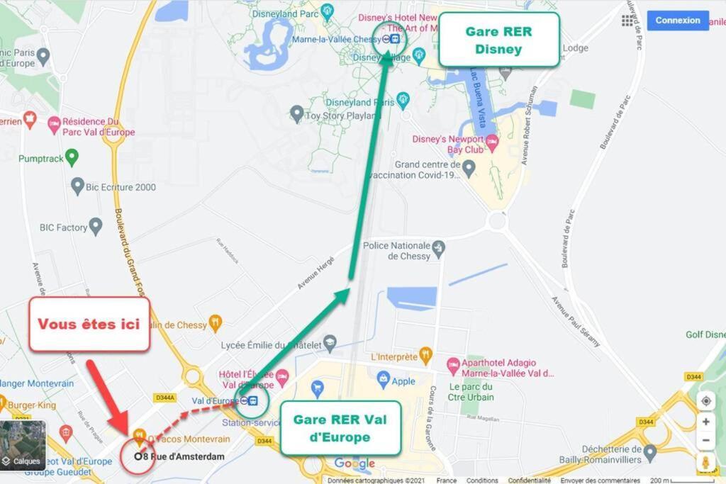 Disneyland 5 Min -Paris 35 Min -2/4 Personnes Montévrain Eksteriør bilde